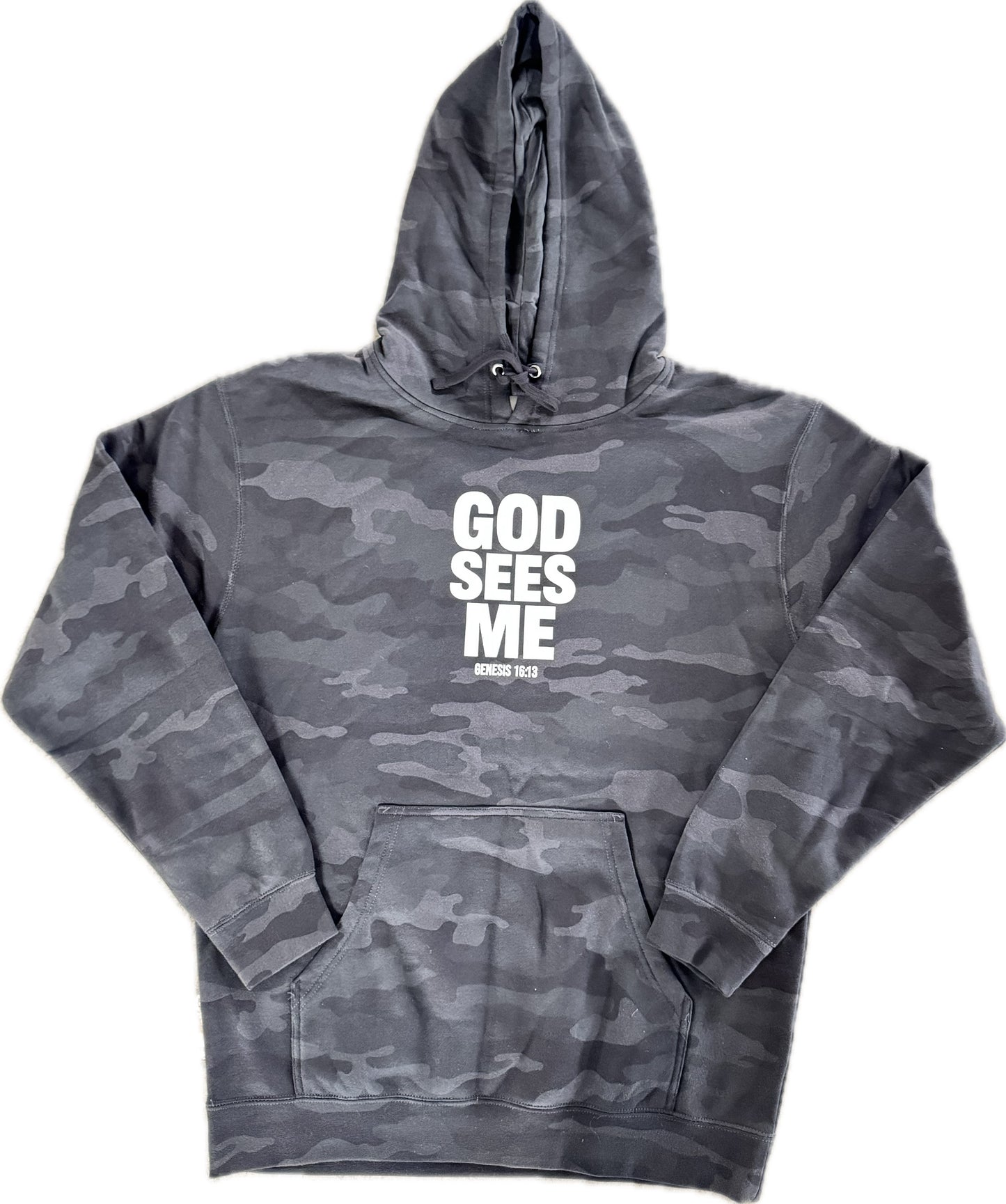 JADFA “God Sees Me” Camo Hoodie $40