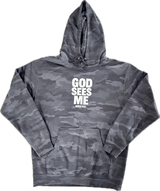 JADFA “God Sees Me” Camo Hoodie $40