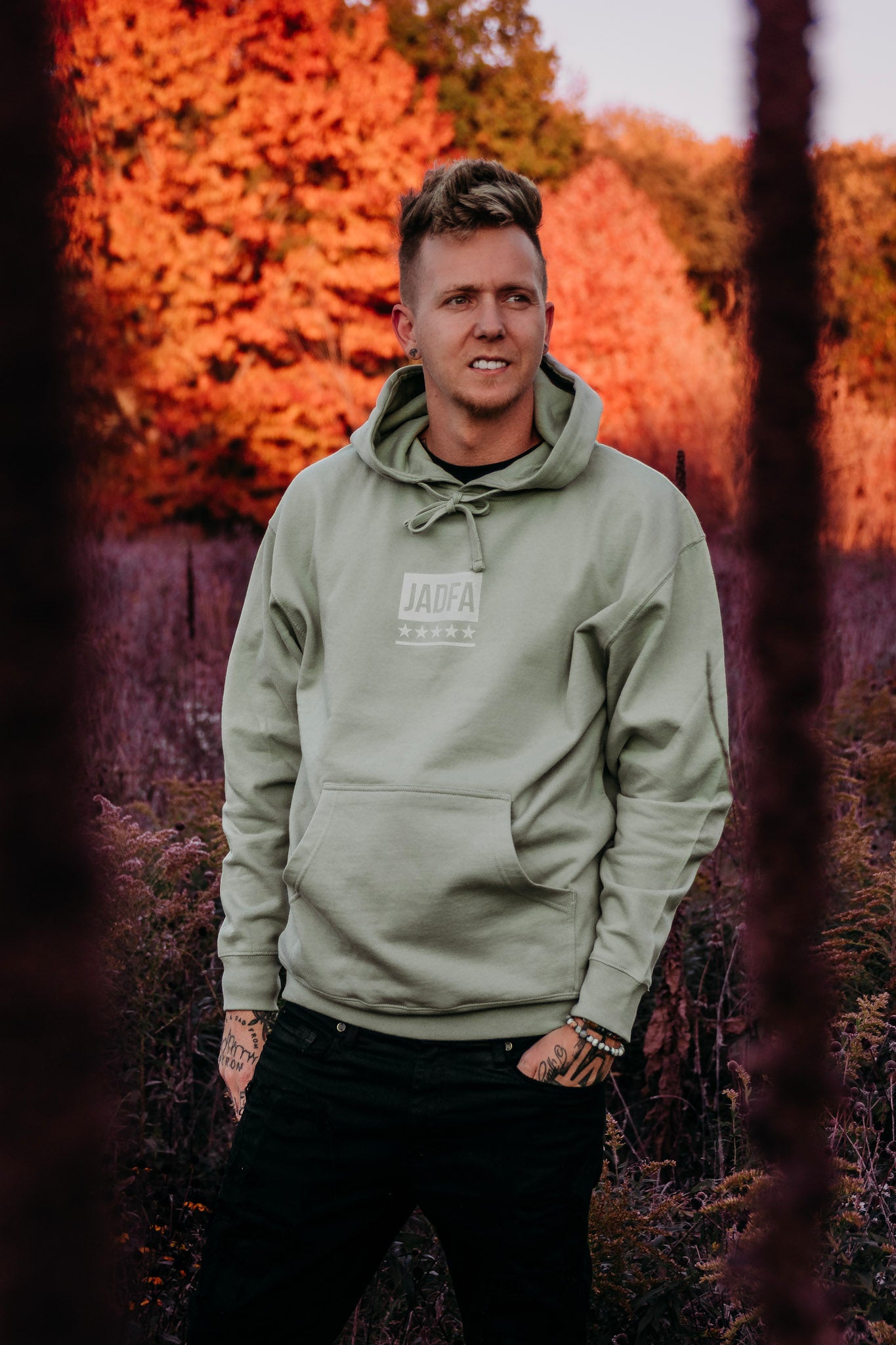 Orange and green online hoodie