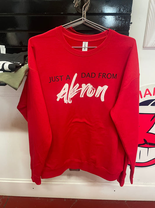 "Just A Dad From Akron" OG Logo Crew Neck Sweatshirt