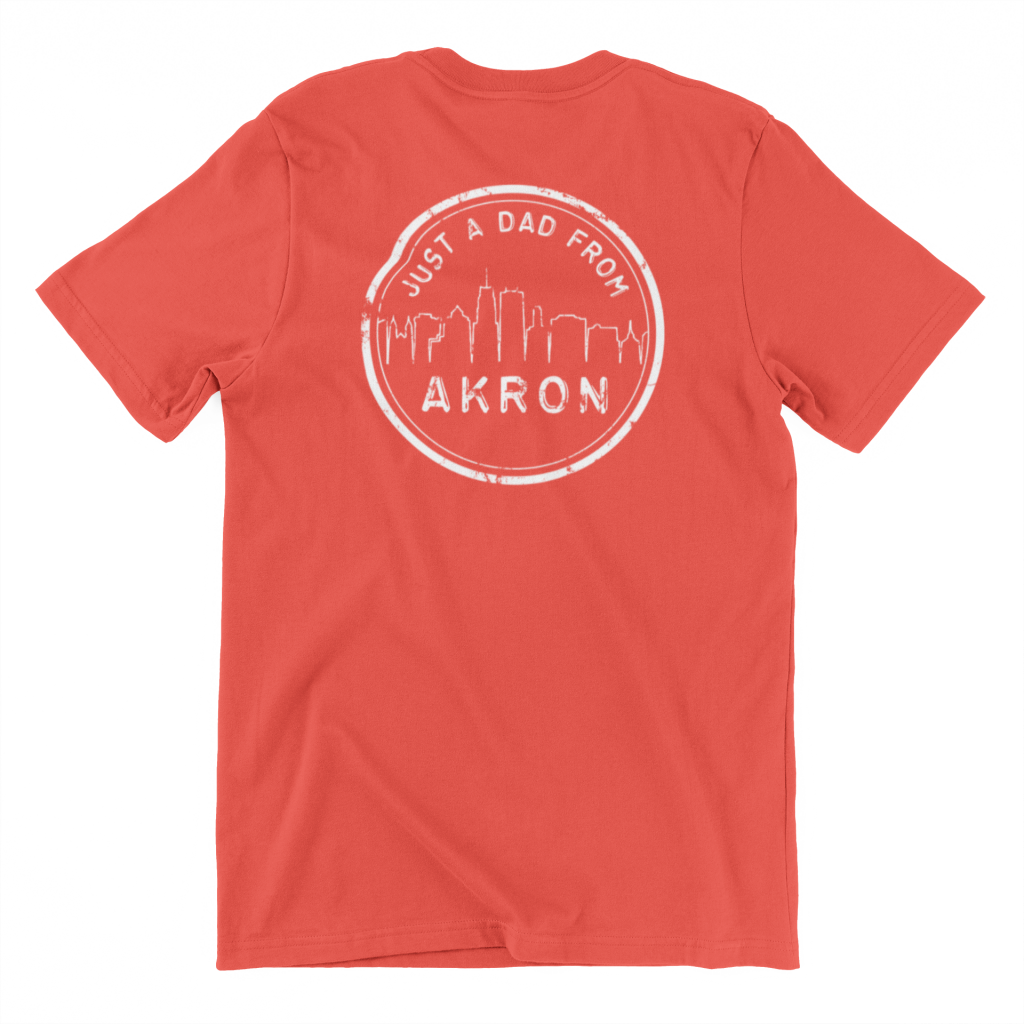 "Just A Dad From Akron" Circle Logo Short Sleeve T-Shirt